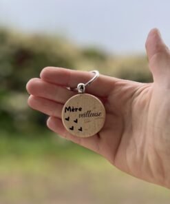 porte clé en bois avec message personnalisé fête des mères